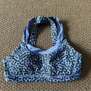 Lululemon Blue and Black Leopard Print Sports Bra